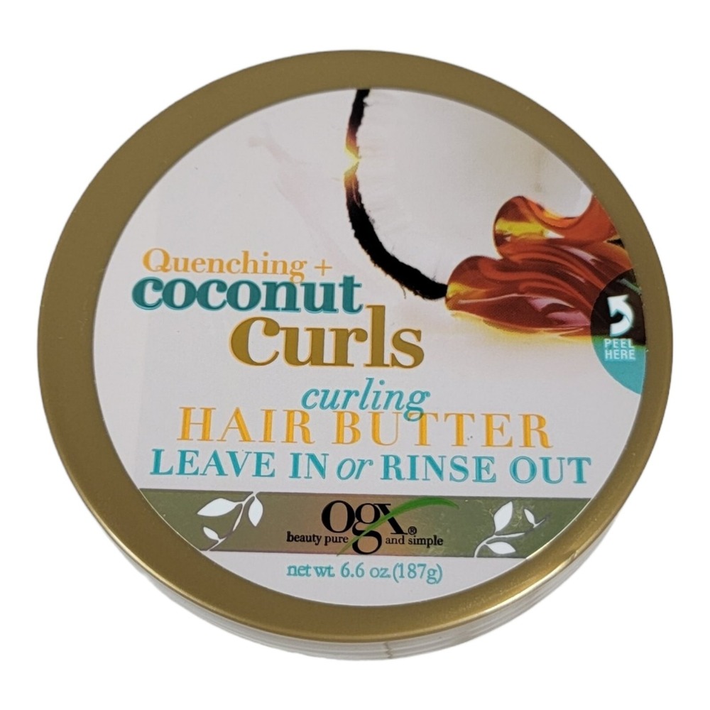 OGX Quenching Coconut Curls Curling Hair Butter, 6.6 Ounce